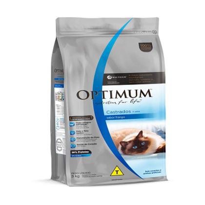 Imagem de Ração Optimum para Gatos Adultos Castrados 1+ anos sabor Frango - 3kg