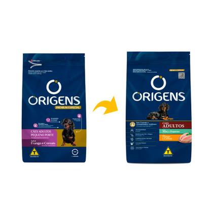 Imagem de Ração Origens para Cães Adultos de Raças Pequenas sabor Frango e Cereais - 10,1kg