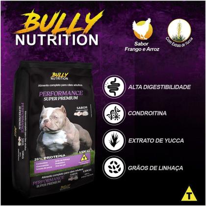 Imagem de Ração Para Cachorros 15 Kg Super Premium Performance Todas as Raças Bully Nutrition
