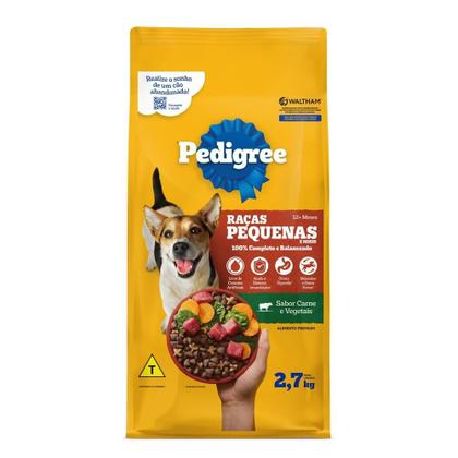 Imagem de Ração para Cães Adultos Pedigree Raças Minis e Pequenas Carne e Vegetais 2,7kg