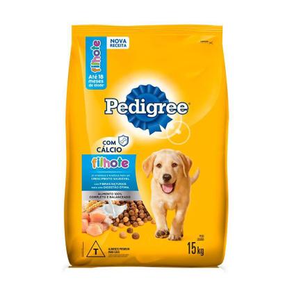 Imagem de Ração Pedigree para Cães Filhotes de Porte Médio e Grande Sabor Carne, Frango e Cereais - 15Kg