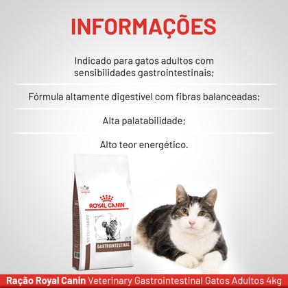 Imagem de Ração Royal Canin Veterinary Diet Gastrointestinal Gatos com Doenças Intestinais 4 Kg