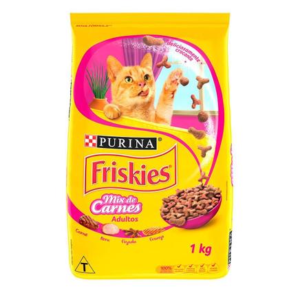 Imagem de Ração Seca Nestlé Purina Friskies Mix de Carnes para Gatos Adultos - 1 Kg