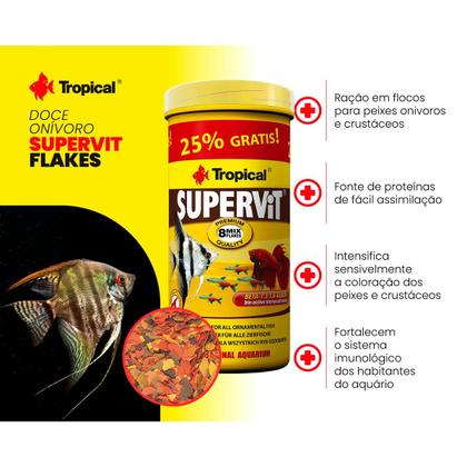 Imagem de Ração Supervit Flakes Tropical 25g Flocos para Peixes