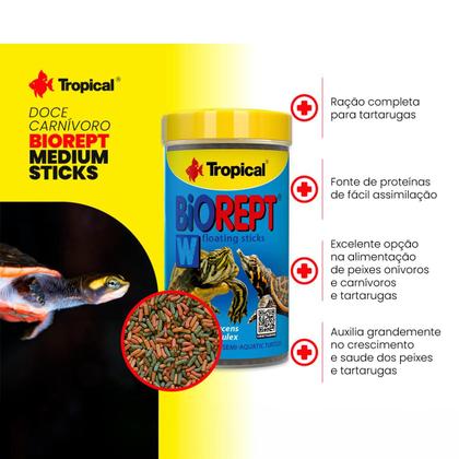 Imagem de Ração Tropical Biorept W 75g para Tartarugas Aquáticas e Semi Aquáticas