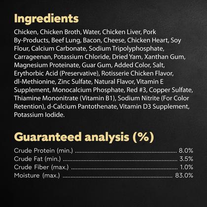 Imagem de Ração Úmida Cesar Rotisserie Chicken com Bacon e Queijo - 24 Sachês de 100g