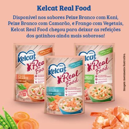 Imagem de Ração Úmida Kelcat Real Food Peixe Branco com Camarão - 85 g