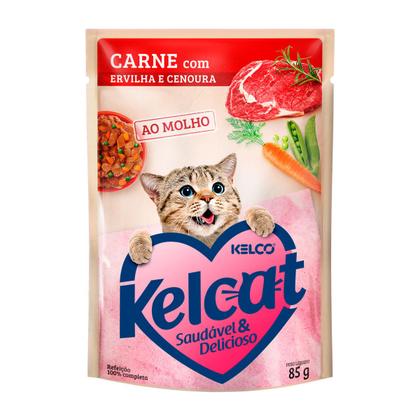 Imagem de Ração Úmida Kelcat Sache Gatos Adultos Carne 85g 6unid