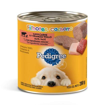 Imagem de Ração Úmida Pedigree Lata Patê de Carne e Frango para Cães Filhotes 280g