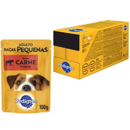 Imagem de Ração Úmida Pedigree Sachê Carne ao Molho Cães Adultos de Raças Pequenas 18 UNIDADES