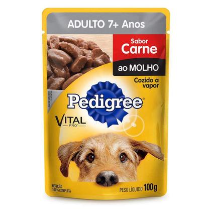 Imagem de Ração Úmida Pedigree Sachê Carne ao Molho para Cães Adultos Sênior 7+ Anos 100 g