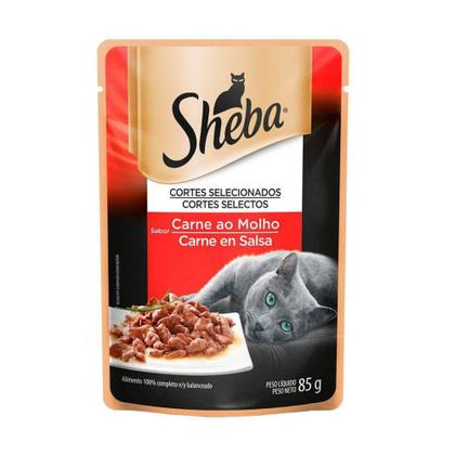 Imagem de Ração Úmida Sheba Sachê para Gatos Adultos Sabor Carne 85g