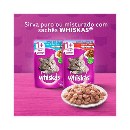 Imagem de Ração Whiskas para Gatos Adultos Castrados Sabor Peixe - 2,7kg