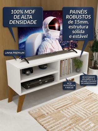 Imagem de Rack 100% MDF 15mm para TV até 50 Polegadas Pé Retrô Sala Quarto Escritório Estante Aparador Bancada Lumberg