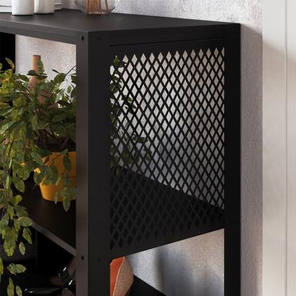 Imagem de Rack 180 Cm Gaveta Aparador 130 Cm Industrial 17X21 Preto Mell PP