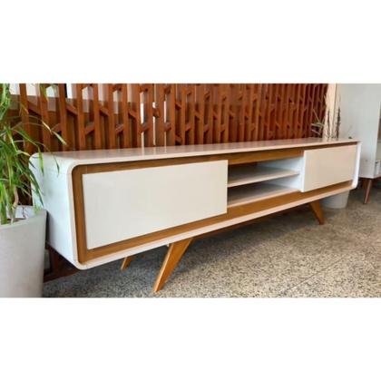 Imagem de Rack 220cm para TV até 70 Pol 2 Portas Nature/Off White