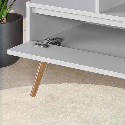 Imagem de Rack Aparador Estante para Tv 55 Polegadas com Porta Nicho Prateleira Pés Palito Retro