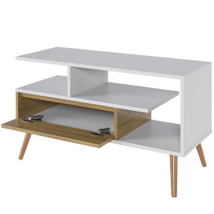 Imagem de Rack Aparador Estante para Tv 55 Polegadas com Porta Nicho Prateleira Pés Palito Retro
