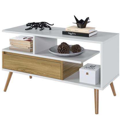 Imagem de Rack Aparador Estante para Tv 55 Polegadas com Porta Nicho Prateleira Pés Palito Retro