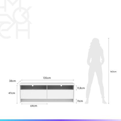 Imagem de Rack Aspen 135 cm - Branco Fosco