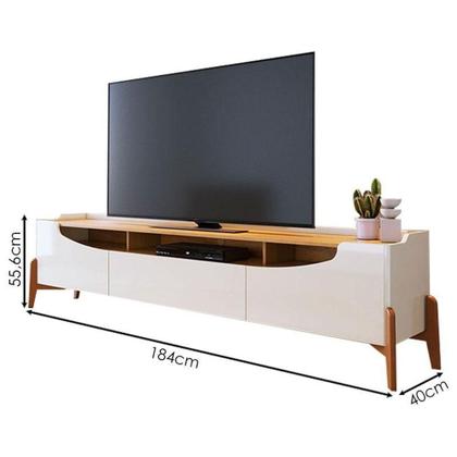 Imagem de Rack Bancada Ambiene Studio Com Painel Para Tv Loft 1.8 Off White Nature - Imcal