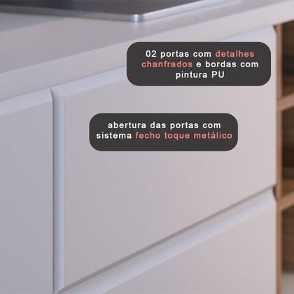 Rack Bancada Ambiente Com Adega 1,80 Off White Matte/Freijo - Alpoim Imagem de Rack Bancada Ambiente Com Adega 1,80 Off White Matte/Freijo