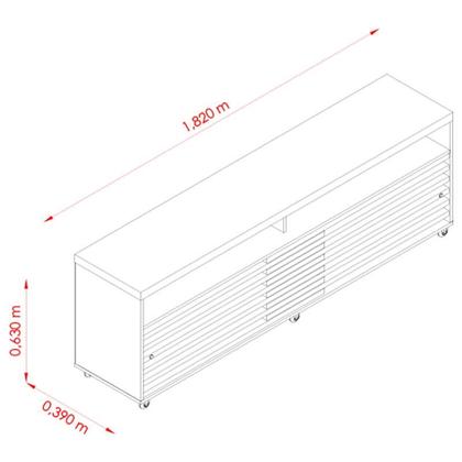 Imagem de Rack Bancada Ambiente Frizz Cross Cinamomo Off White - Madetec