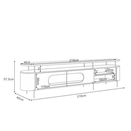 Imagem de Rack Bancada Ária Champanhe Off White - HB Móveis