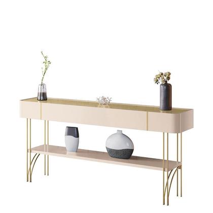 Imagem de Rack Bancada Ária com Aparador Vivant Champanhe Off White - HB Móveis