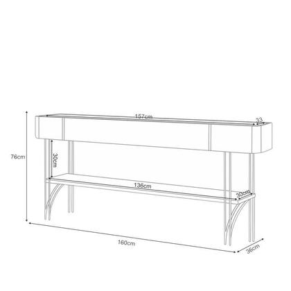 Imagem de Rack Bancada Ária com Aparador Vivant Champanhe Off White - HB Móveis