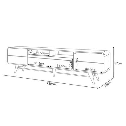 Imagem de Rack Bancada Época com Painel Ripado You 2.7 com Mesa de Centro Sky e Aparador Infinity Cinamomo Off White - HB Móveis