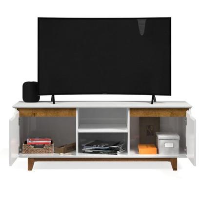 Imagem de Rack Bancada Flow Branco/Freijó - EJ Móveis