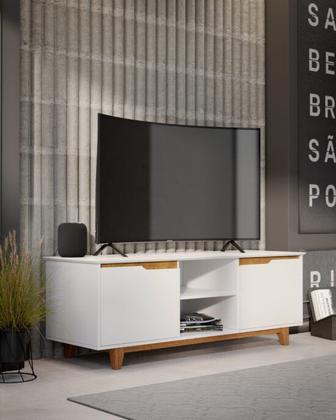 Imagem de Rack Bancada Flow Branco/Freijó - EJ Móveis