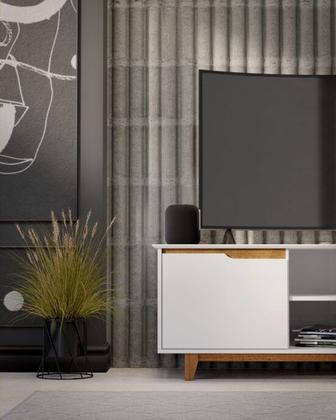 Imagem de Rack Bancada Flow Branco/Freijó - EJ Móveis