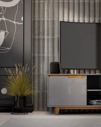 Imagem de Rack Bancada Flow Cinza/Freijó  EJ Móveis