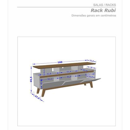 Imagem de Rack Bancada Para TV 65 Polegadas Sala Rubi