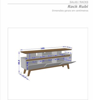 Imagem de Rack Bancada Para TV 65 Polegadas Sala Rubi