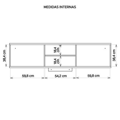 Imagem de Rack Bancada Para Tv Até 72 Polegadas Branco Frizz Caemmun