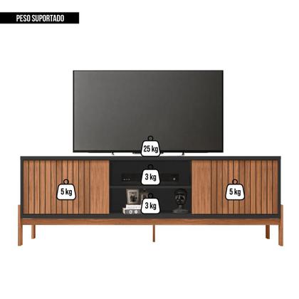 Imagem de Rack Bancada Para Tv Até 72 Polegadas Tiger Preto Caemmun