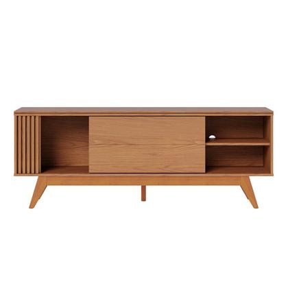 Imagem de Rack Bancada Pés Madeira Nuro 160cm Porta Deslizante MDF/MDP TV até 60 Freijó G73 - Gran Belo