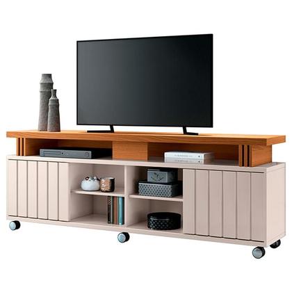 Imagem de Rack Bancada Rivera 1.8 com Mesa de Centro Sky Cinamomo Off White  HB Móveis