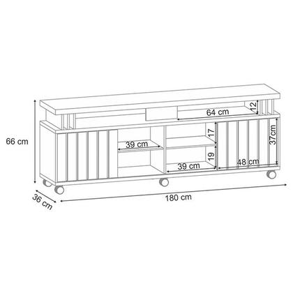 Imagem de Rack Bancada Rivera 1.8 com Mesa de Centro Sky Cinamomo Off White  HB Móveis