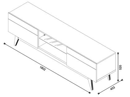 Imagem de Rack Bancada Smart Estante Home Sala De Estar Tv 65 Polegadas 2 Gavetas Prateleira Vidro Organizadora Decoração Classic 1.80m Imcal