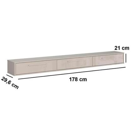 Imagem de Rack Bancada Suspensa Para Tv De Até 70 3 Portas Bela 1.8 Off White Perolizado