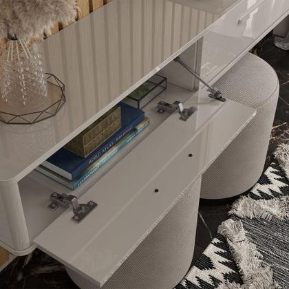 Imagem de Rack Bancada Suspensa Para Tv De Até 70 3 Portas Bela 1.8 Off White Perolizado