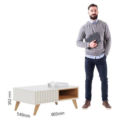 Imagem de Rack Bancada Yara Freijó Off White com Mesa de Centro Jeri Off White Freijó - Colibri