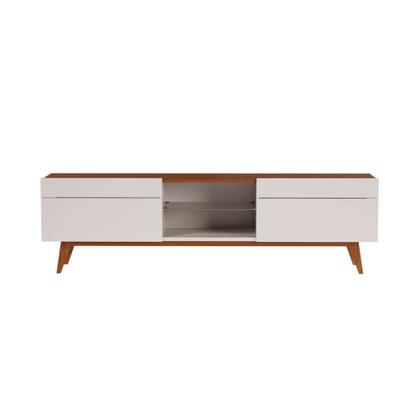 Rack Bristol I 2 GV Off White com Freijó Touch 180 cm - Mobly Imagem de Rack Bristol I 2 GV Off White com Freijó Touch 180 cm