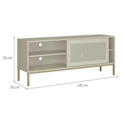 Rack Buriti 1 PT Off White 135 cm - Olivar Móveis Imagem de Rack Buriti 1 PT Off White 135 cm