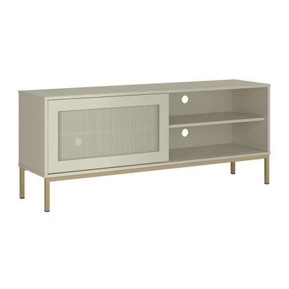 Rack Buriti 1 PT Off White 135 cm - Olivar Móveis Imagem de Rack Buriti 1 PT Off White 135 cm