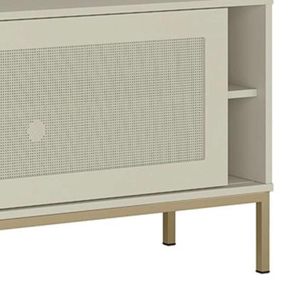 Rack Buriti 1 PT Off White 135 cm - Olivar Móveis Imagem de Rack Buriti 1 PT Off White 135 cm